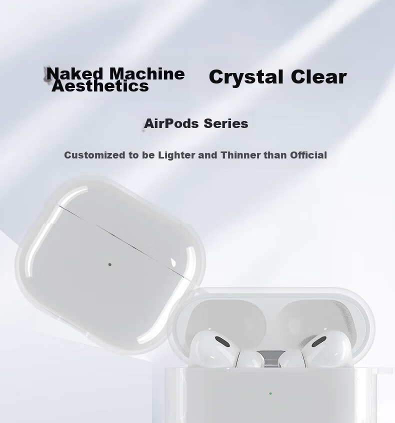 ESCASE AirPods Third Generation Protective Case, AirPods 3 Protective Cover, Apple Wireless Bluetooth Earphone Shockproof Case, Dustproof Transparent Silicone Case, Bare Phone Aesthetic + Airplane Pendant 4