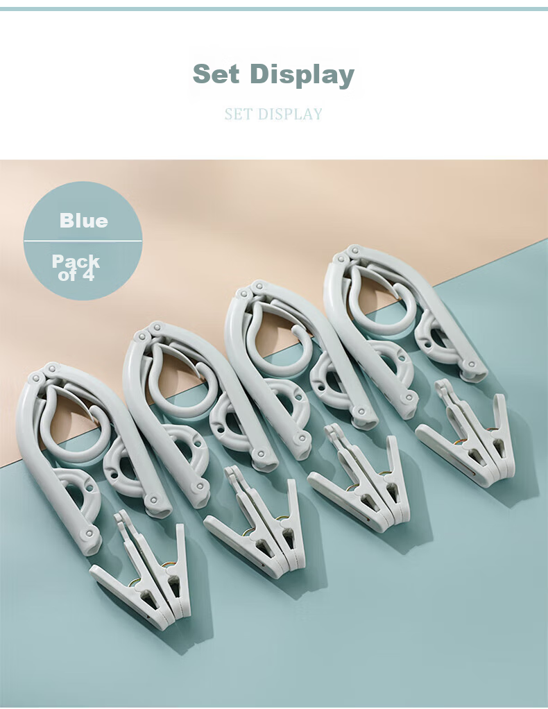 JAJALIN Folding Clothes Hanger, Portable Outdoor Non-Slip Hanger, Travel Plain Plastic Drying Rack, Clothes Support, Garment Hanger 3