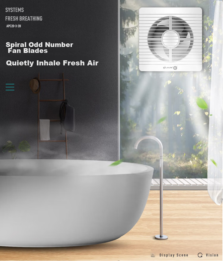 JINLING Window And Wall Exhaust Fan, Kitchen And Bathroom Ventilation Fan, Low Noise Exhaust Fan, Powerful Air Extractor, 6-Inch APC15-2 5