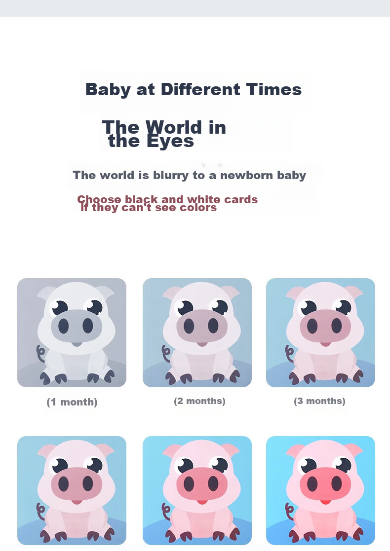 Mimeng Black And White Card for Infants 0-3 Months, Newborn Visual Stimulation Cards, Complete Set of Colorful Cards, Toys for Newborns, Gift 3