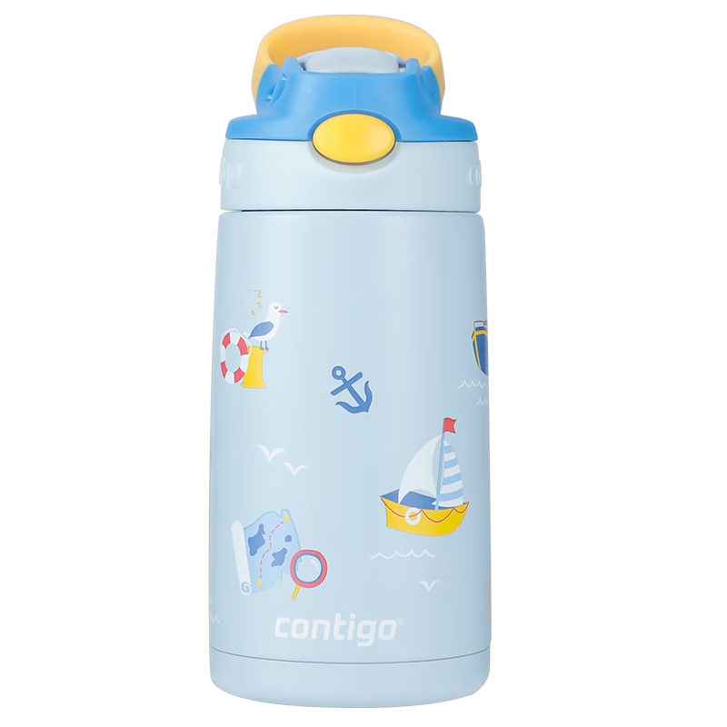 Contigo Third Generation Little Inventor Children's Insulated Straw Cup, 316L Small Sailor, 400ml
