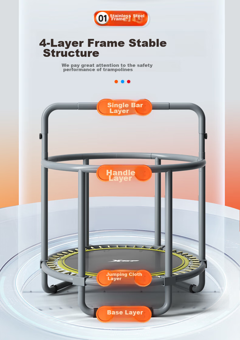 XTEP Trampoline for Children And Adults, Indoor Single Bar Bouncy Jumping Device, Exercise Equipment for Ages 3-10, Home Use 13