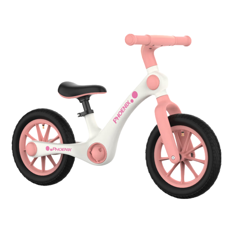 Phoenix Children's Balance Bike for Ages 2-6, Toddler Walker, Kids' Balance Bicycle, Pink 12-Inch + Gift Pack