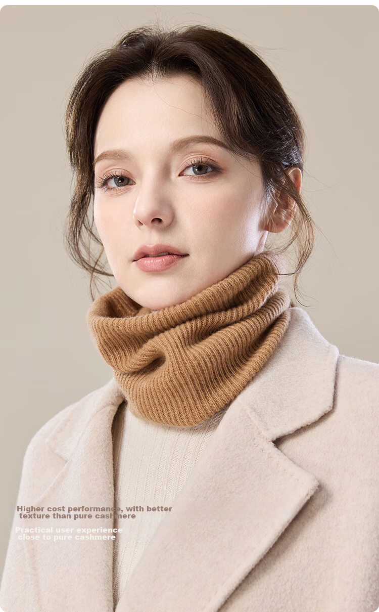 JIUMU Cashmere Warm Neck Gaiter for Women, Autumn And Winter Thickened Cold-Proof Neck Protector, Women's Neck Warmer, Winter Wool Scarf for Wome 4