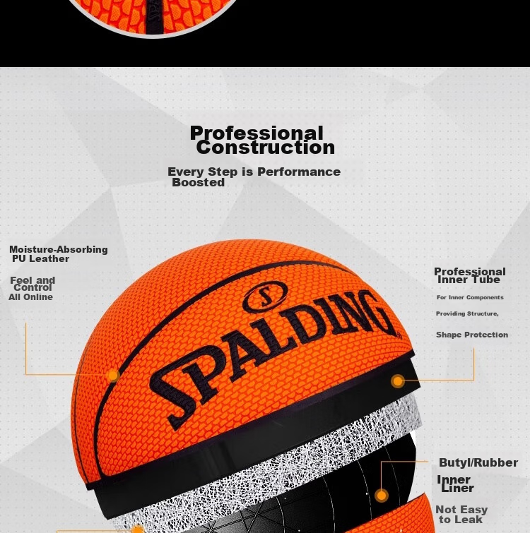 SPALDING SPALDING Moisture-Absorbing And Dustproof TF Indoor And Outdoor PU Adult Size 7 Basketball 77-962Y 14