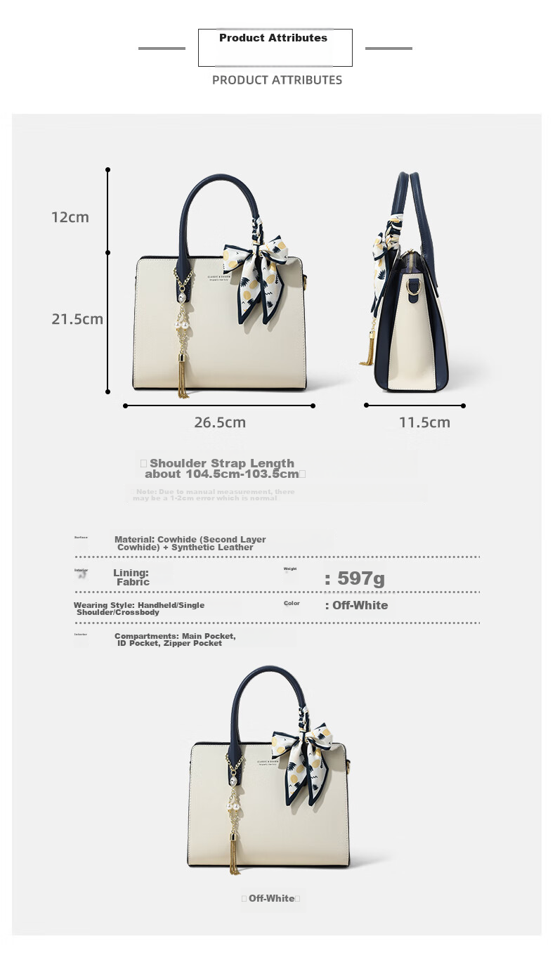 Viney Leather Handbag for Women, Large Capacity Tote Bag, Middle-Aged Crossbody Bag, Practical Birthday And Mother's Day Gift for Mom 7