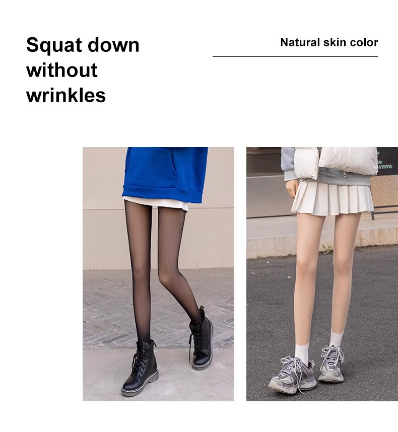 LangSha Detachable Leggings for Women, Bare Leg Effect, Stockings for Autumn And Winter, Double-Layered Fake Translucent Skin, Thickened And Fleece-Lined, Suitable for Outdoor Wear 22