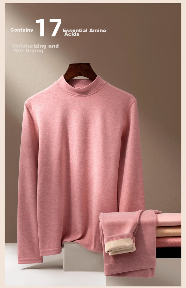 LangSha Thermal Underwear for Women [2026 Autumn And Winter New Product], Middle-Aged And Elderly Fleece-Lined Thick German Wool Heat-Generating Silk Set 6