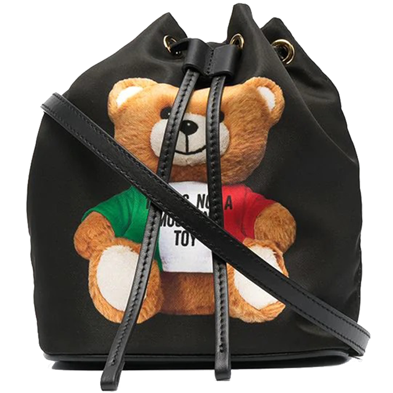 莫斯奇诺moschino女款小熊logo斜挎包手提包a84458213a1001白色1001