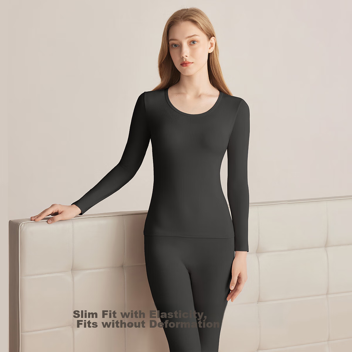 Женский комплект термобелья Dushiliren, 95% хлопок Lycra, антибактериальный, бесшовный базовый слой, осенний топ и брюки