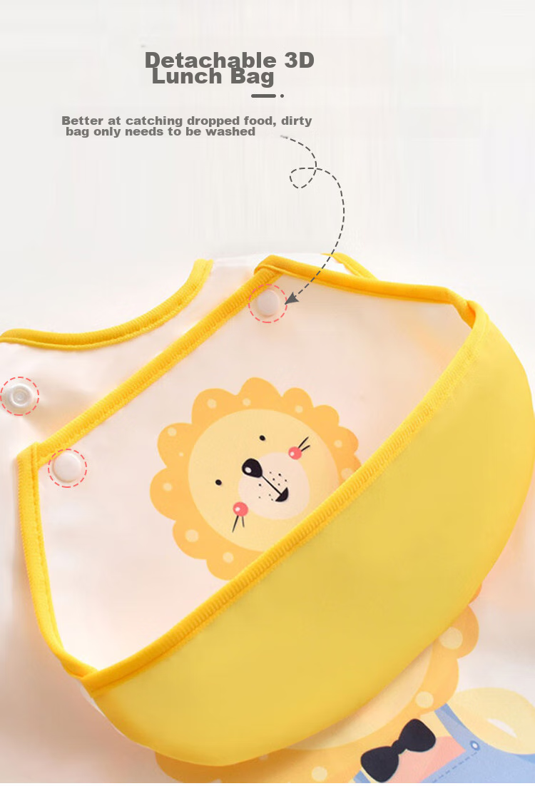 9I9 Baby Eating Smock, Waterproof Sleeveless Summer Children's Bib, Detachable Waterproof Apron, A070 Pink Doll 5
