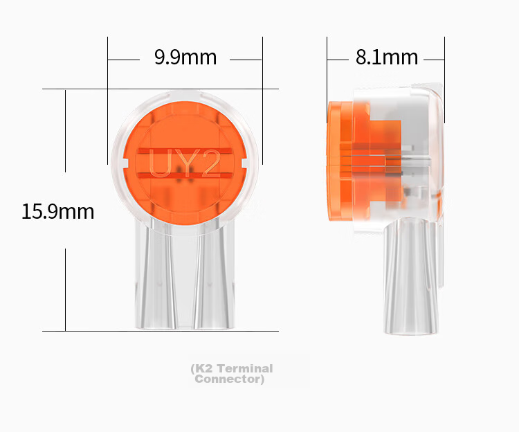 AMPCOM Terminal Block K2 Connector, High-Quality Eco-Friendly Double-Blade Dual-Wire Telephone And Network Cable Terminal, Large Number of Electrical Cable Non-Destructive Extension Connector, 100 Pieces AMK2010 19