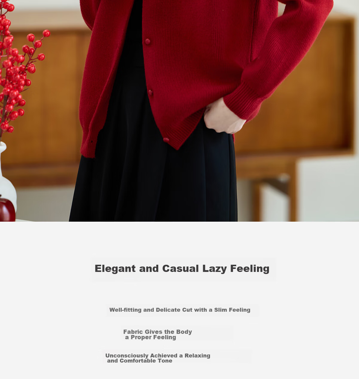 Taxiang Knitted Cardigan for Women, New Year Outfit, Red Sweater Coat with Sequins And Embroidery, Women's Cardigan Top T143Z3012 15