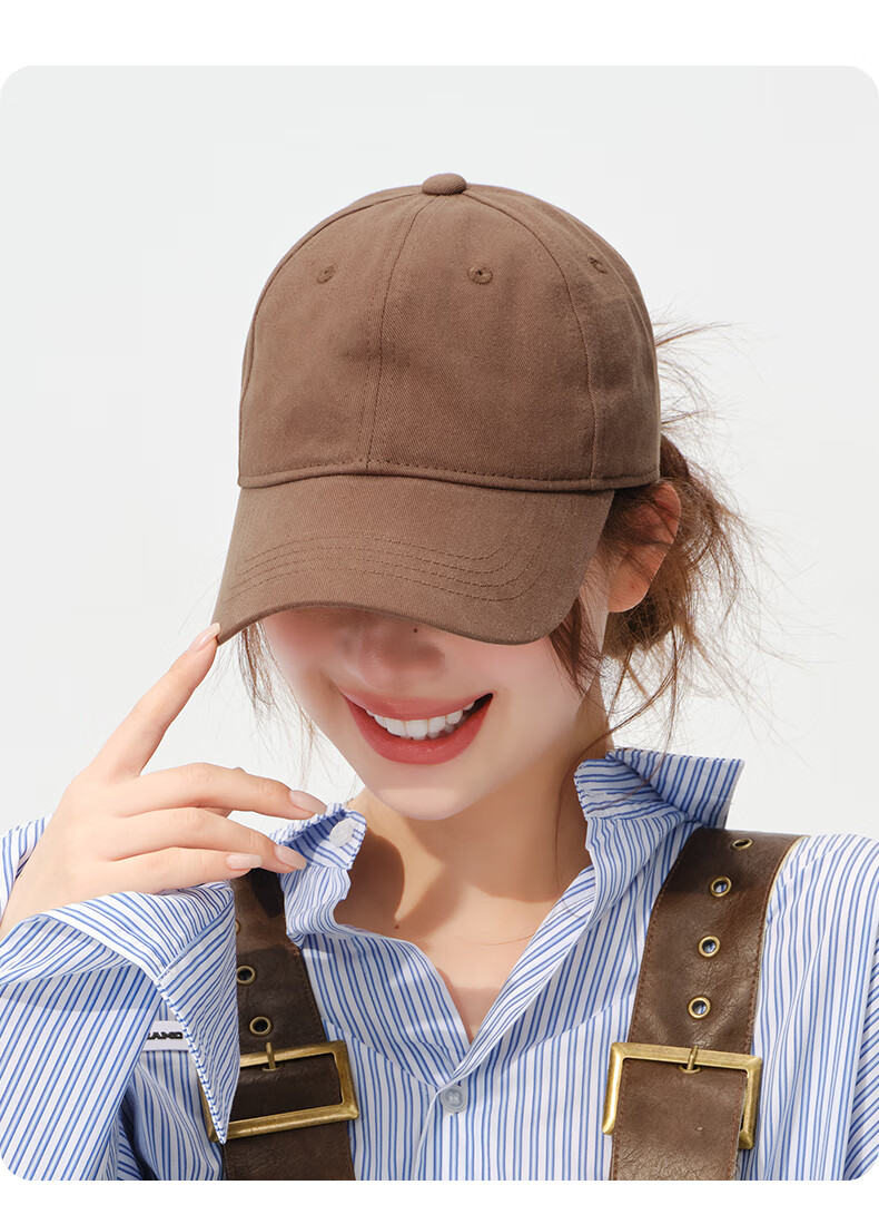 CACUSS Baseball Cap for Women, All-Season Casual Solid Color Korean-Style Soft Top Visor Cap for Men, Outdoor Versatile Sun Protection Hat 8
