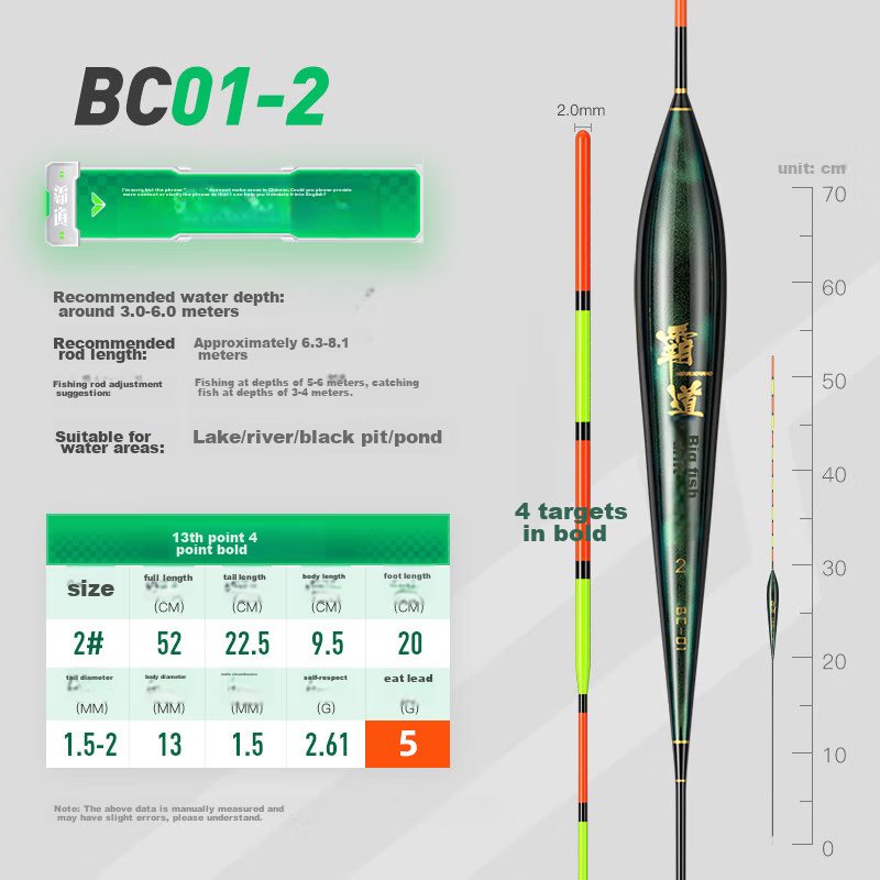 JIADIAONI Powerful Nano Float, Day And Night Use, Luminous Buoy for Carp, Crucian Carp And Crucian Carp, Highly Sensitive And Eye-Catching