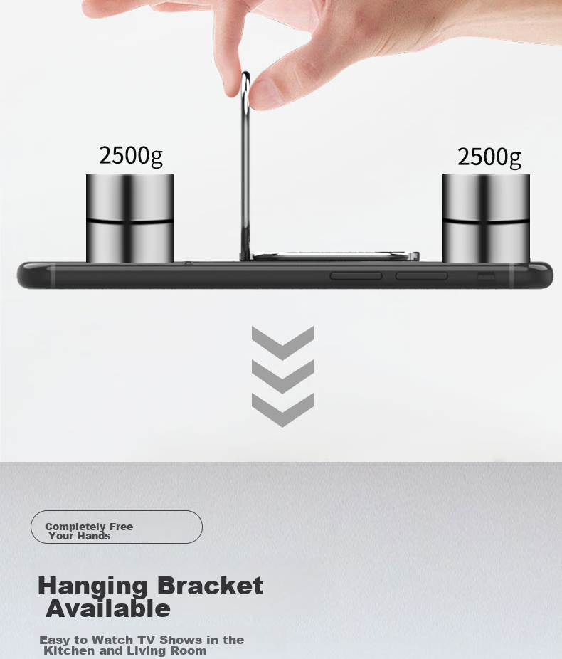ESCASE Phone Stand, Foldable Metal Ring Clip, Adhesive Portable Lazy Support Bracket, Adjustable, Suitable for Samsung/OPPO/Honor Etc., Rose Gold, MDF-02 3