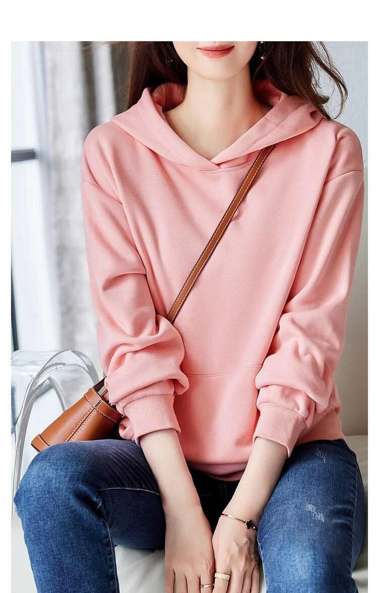 Dme [Hooded Commuter] Winter Fashion Fleece-Lined Drop Shoulder Long Sleeve Pocket Commuter Sweatshirt for Women, Linen Gray, M 31