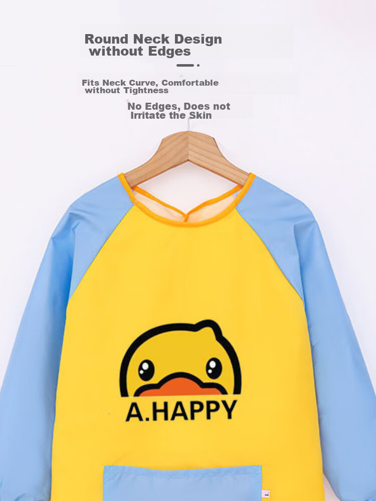 9I9 Baby Eating Smock Long Sleeve Painting Smock Anti-Dirt Children's Apron Smock Reverse Wear Kindergarten Splash-Proof Clothing A231 5
