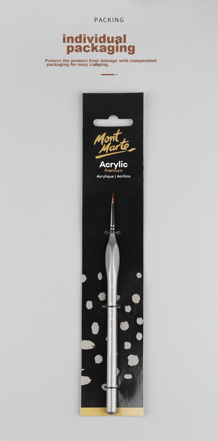 Mont Marte Outline Brush, Art Painting Brush for Children, Watercolor Paint Soft Bristle Nylon Brush, Student Drawing Flat Brush for Gouache Acrylic Oil Painting Set MCG0125, Sketching, Marker Drawing 10