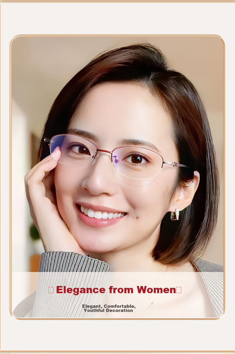 LESCA LUNETIER Reading Glasses for Women, Anti-Blue Light Radiation, High-Quality Genuine Product, High-Definition Presbyopic Glasses for Middle-Aged And Elderly, Fashionable Reading Glasses 4