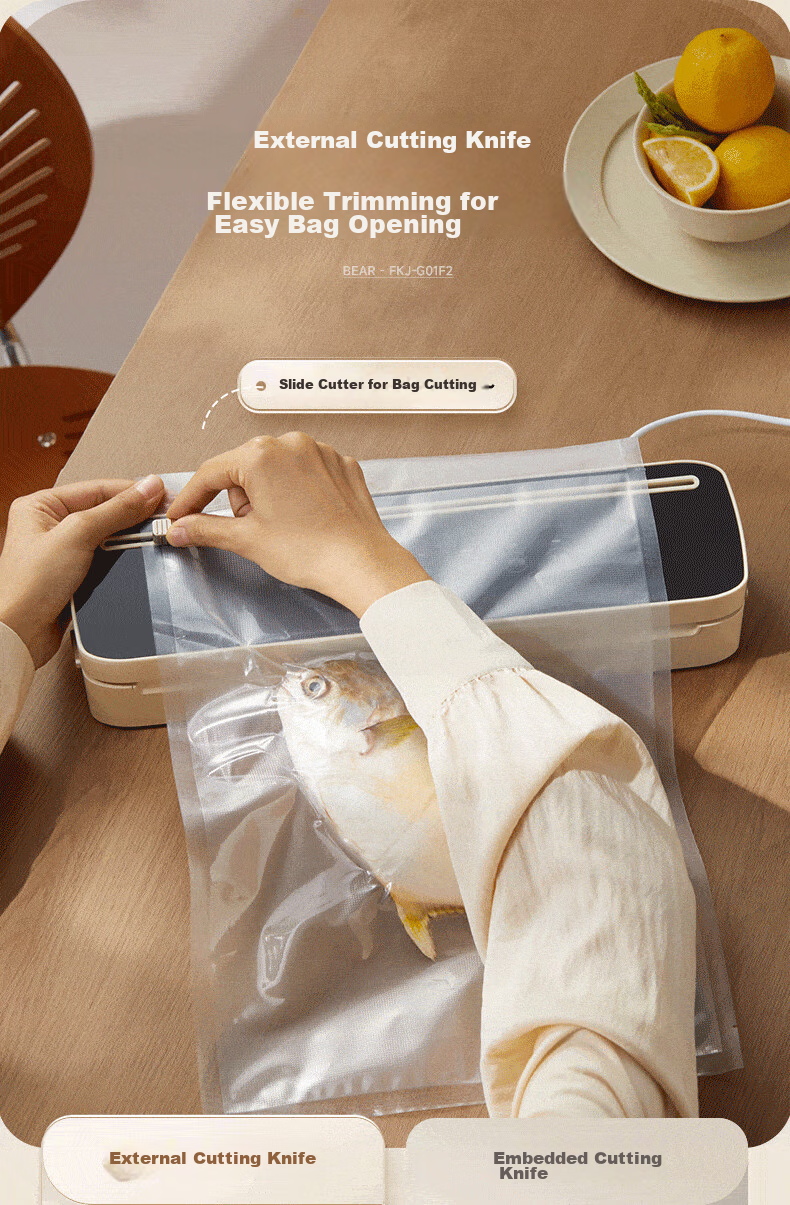Bear Vacuum Sealing Machine, Home And Commercial Fully Automatic Vacuum Sealing All-In Machine, Dry And Wet Dual-Use Vacuum Sealer Packaging Machine FKJ-G01F2 13