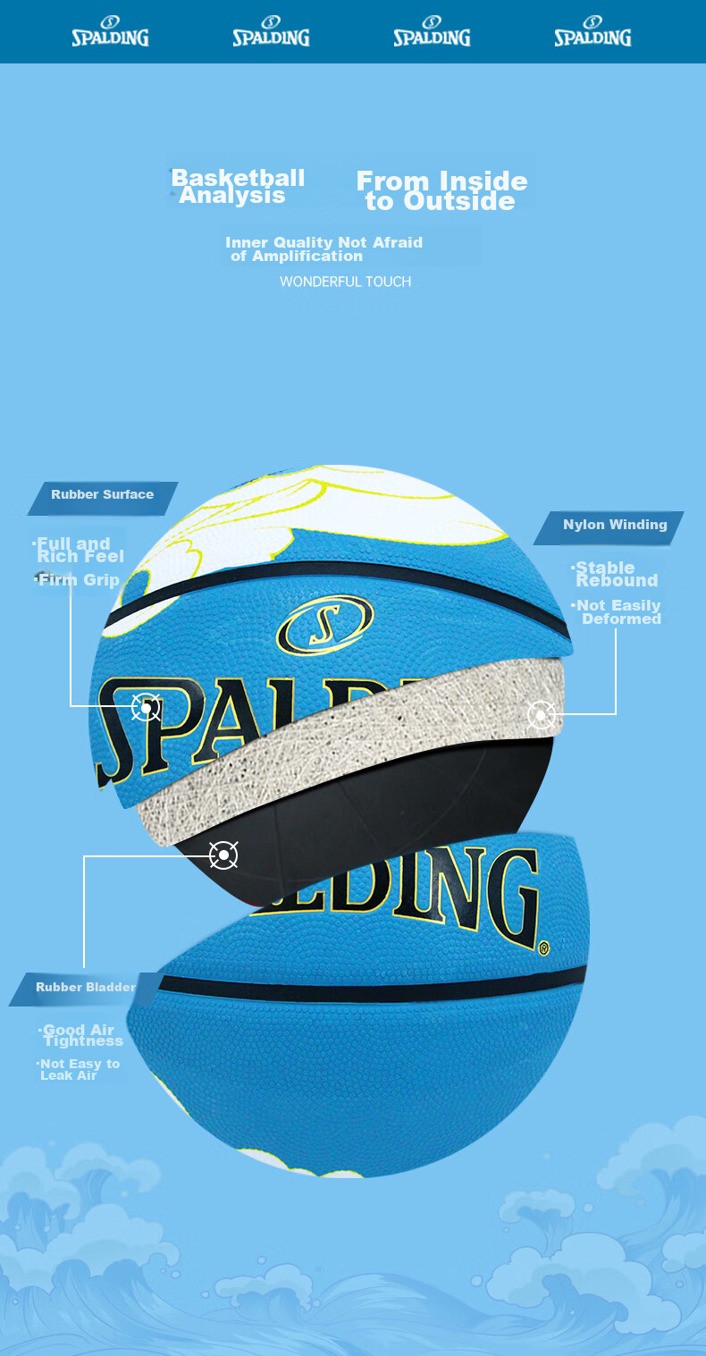 SPALDING Flame Outdoor Rubber Size 7 Basketball, 84-758Y 4