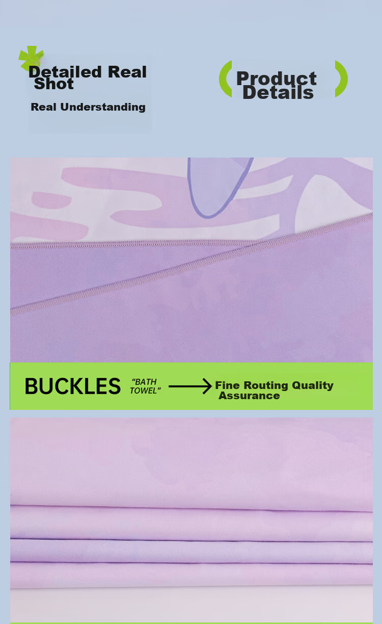 MIZUNO Children's Quick-Drying Absorbent Bath Towel, Soft And Skin-Friendly, Portable Beach Wrap Y3521 Pink-Purple 13