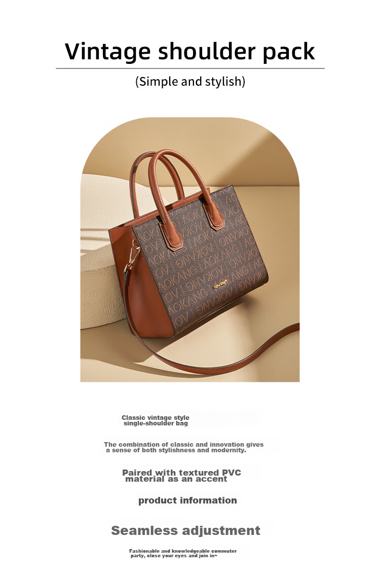Aokang Women's Handbag, 2026 New Trendy Retro High-End Tote Bag, Light Luxury Crossbody Shoulder Bag, Birthday Gift for Mom Or Wife 3