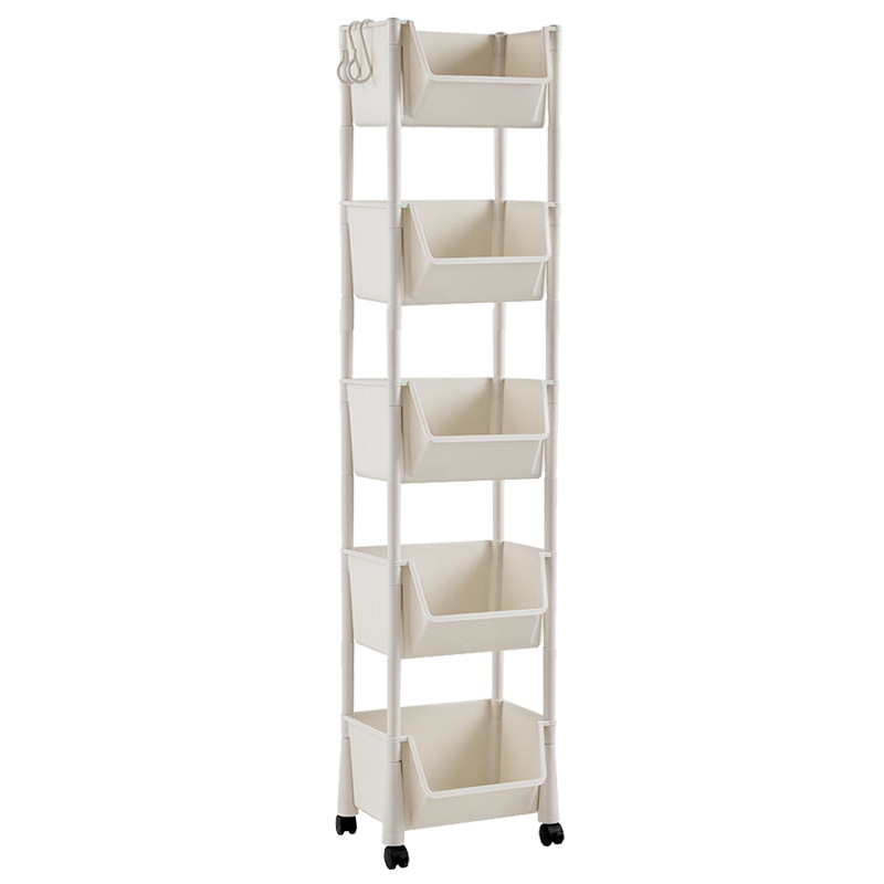 Shunyou Movable Cart Storage Rack, Floor-Standing Multi-Functional Kitchen Vegetable Shelf And Book Organizer, Five-Tier SY-118