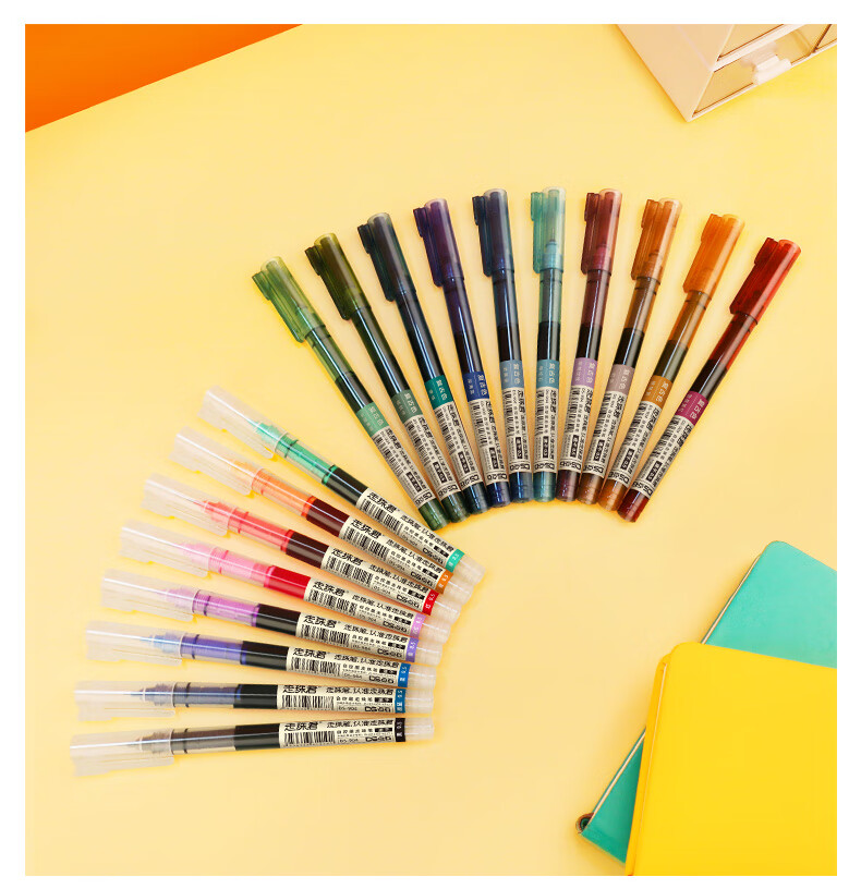Dianshi Colorful Rollerball Pen, 0.5mm Full Needle Tube, Student Signature Pen, Ink Pen, Ballpoint Pen, 904 Ballpoint, Vintage Color, Multiple Colors, Quick-Drying, 5 Pens Per Box 12