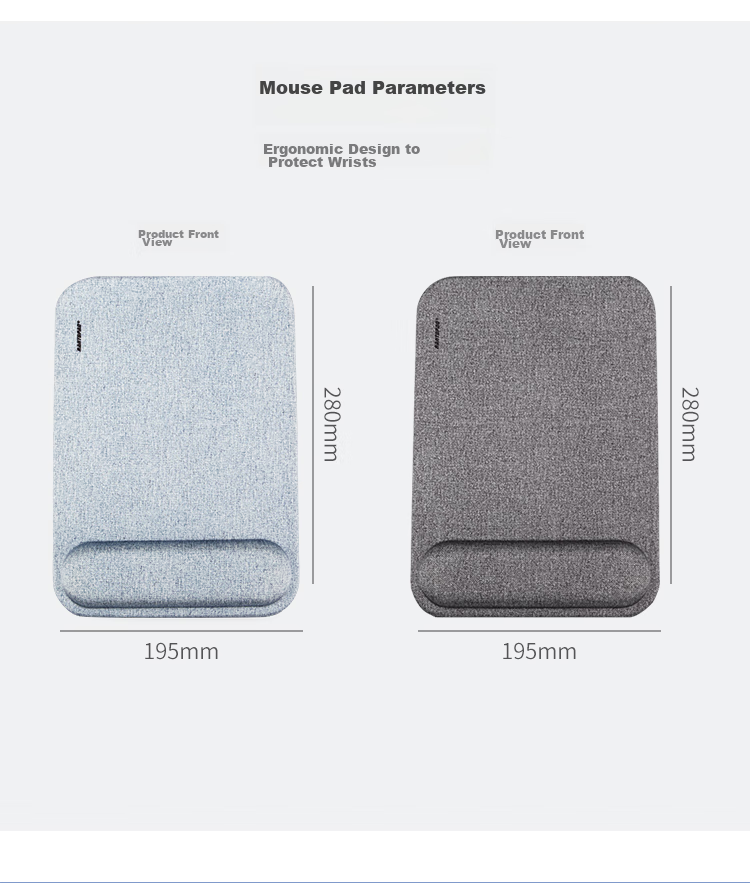 Rantopad TOTO PRO Memory Foam Wrist Rest Mouse Pad, Computer Desk Office Mouse Wrist Support Pad, Ice Blue 11