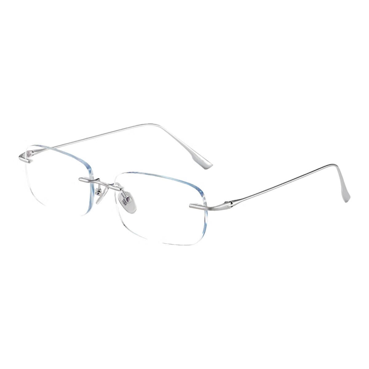 Molake Frameless Imported Reading Glasses for Women, High-Quality Genuine Fashionable Anti-Blue Light Titanium Metal Rimless Eyeglasses for Middle-Aged And Elderly