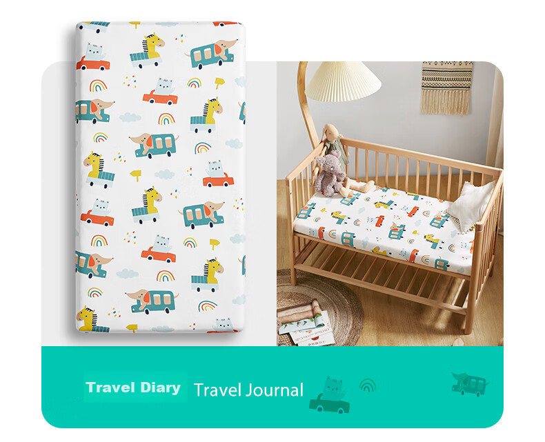 KUB Baby Crib Sheet, Pure Cotton Breathable, Infant Bed Cover, Non-Slip Class A Baby Bed Sheet - Hani Xiaoxiang 65cm 15