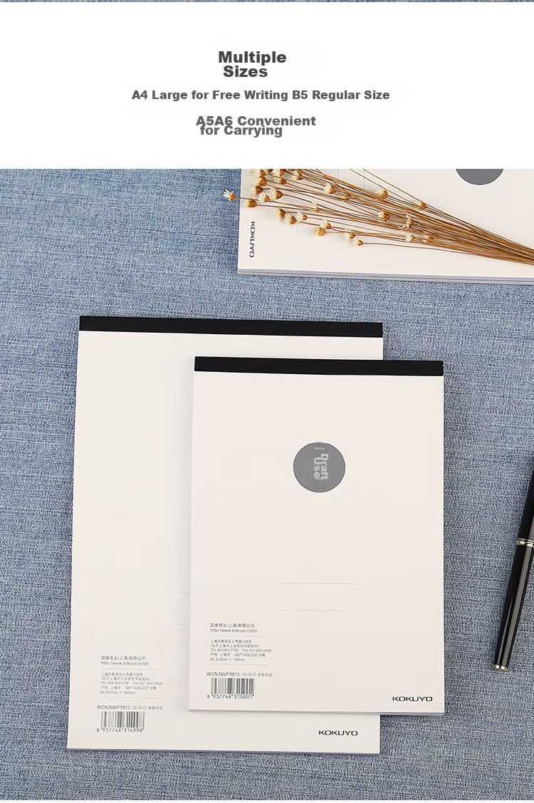 KOKUYO Gospel Student Blank Paper Draft Notebook for High School Entrance Exam, Draft Paper with Reminder Notes, 15×7cm/80 Sheets, 5 Packs, WCN-NWP5411 4