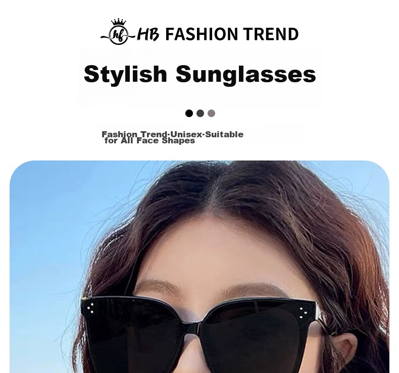 HB Polarized Sunglasses - 1758 Square Frame, Unisex Sun Protection, Face-Slimming Effect, for Driving And Car Use, GM Sunglasses 1