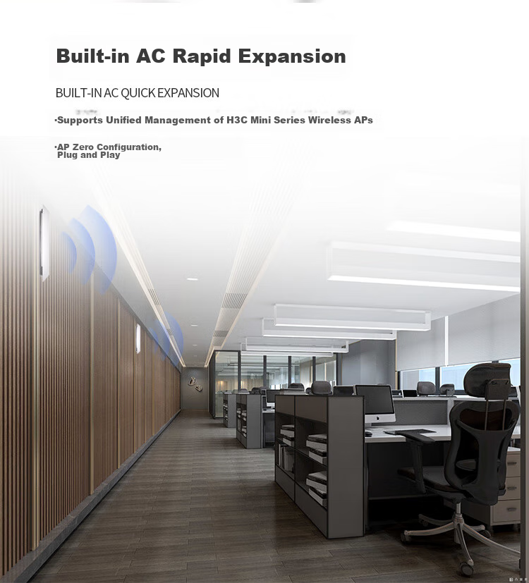 H3C ER3260G3 Dual-WAN + 4LAN Gigabit Enterprise-Grade Wired Router, 200-300 Units Per Machine, Internet Behavior Management, Fanless Cooling, AP Manager 5