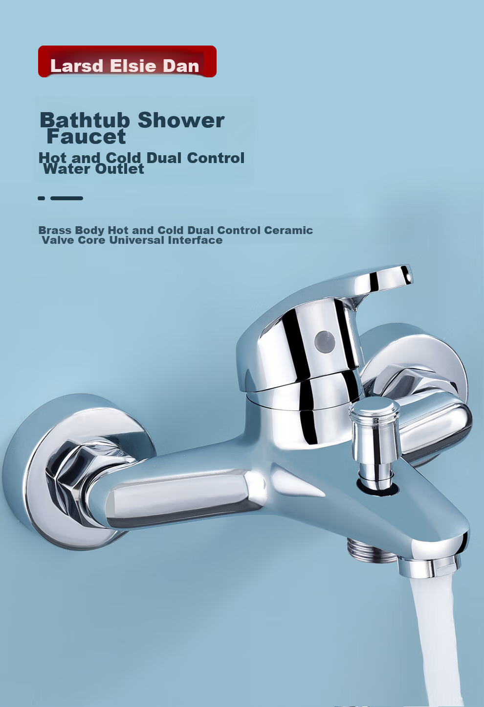 Larsd Shower Faucet Mixer Valve Set, Bathroom Cold And Hot Three-Way Shower Switch, Bathtub Mixer Faucet LD10203 1