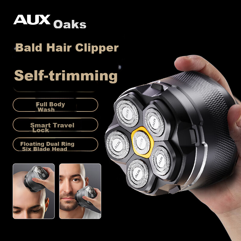 AUX Hair Clipper, Professional Shaver for Bald Heads, Self-Service Electric Home Use High-Power Razor for Shaving Head/Hair, Gift
