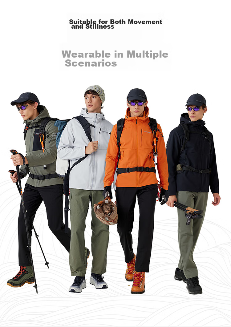 NORTHLAND [Baihulin] Outdoor Men's Windproof And Water-Resistant Soft Shell Jacket for Hiking And Mountaineering, Triple Protection Oil-Proof And Stain-Resistant Coat 8