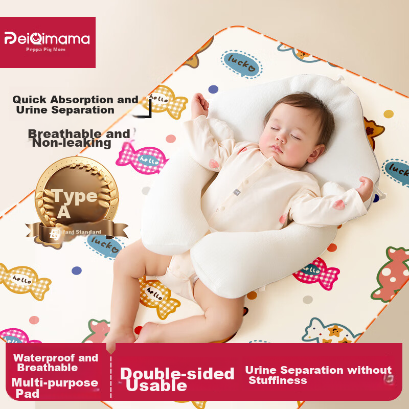 PEIQIMAMA Washable Large-Size Menstrual Pad for Infants, Breathable And Leak-Proof Bed Mat for Menstruatio