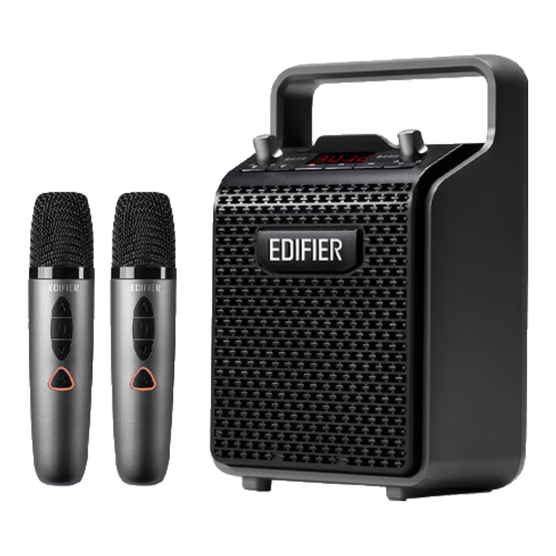 EDIFIER PP205S Dual Microphone Portable Bluetooth Speaker, Outdoor Karaoke Speaker, Teaching Amplifier, Twilight Gray