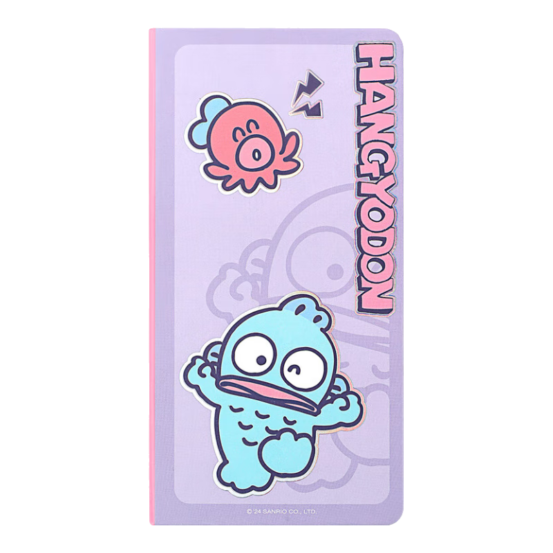 GuangBo X Sanrio Series Weekly Sticker Journal, Pocket Notebook, Grid Inner Pages, Student Diary, Little Clown Fish, Purple, 80*156mm/72 Sheets, KT81391