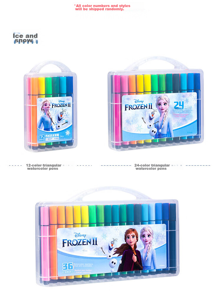 Disney 12-Color Washable Watercolor Markers, Student Coloring Pens, Children's Hexagonal Handle Drawing Pencils, Spider-Man Drawing Pens 15