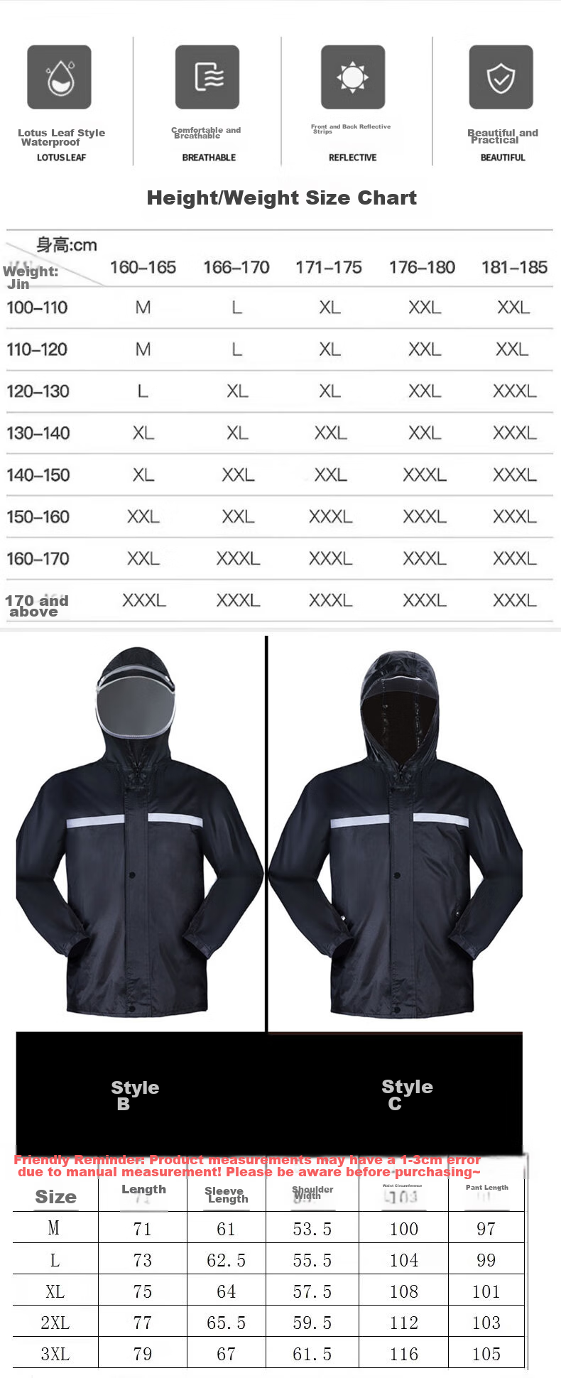 Dipuer Raincoat for Food Delivery Riders, Heavy Rain Protection, Electric Bike Adult Two-Piece Raincoat, Motorcycle Suit, Suitable for Both Men And Wome 3