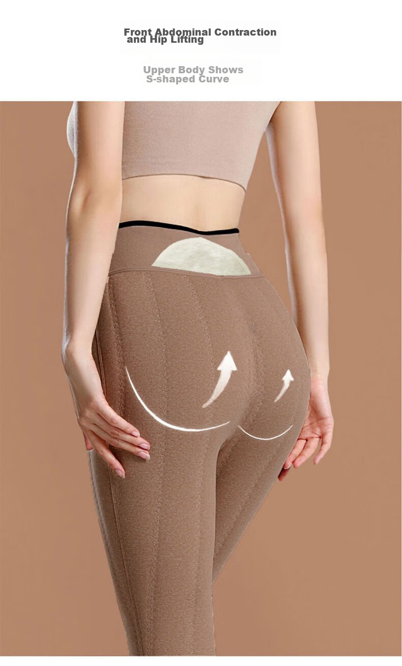LangSha Women's Leggings, Extra Thick Wool Pants from Northeast China, Autumn And Winter Wear, Fleece-Lined, Cold-Resistant, One-Piece Thermal Pants, High-Waisted, Slimming Cotton Pants 10