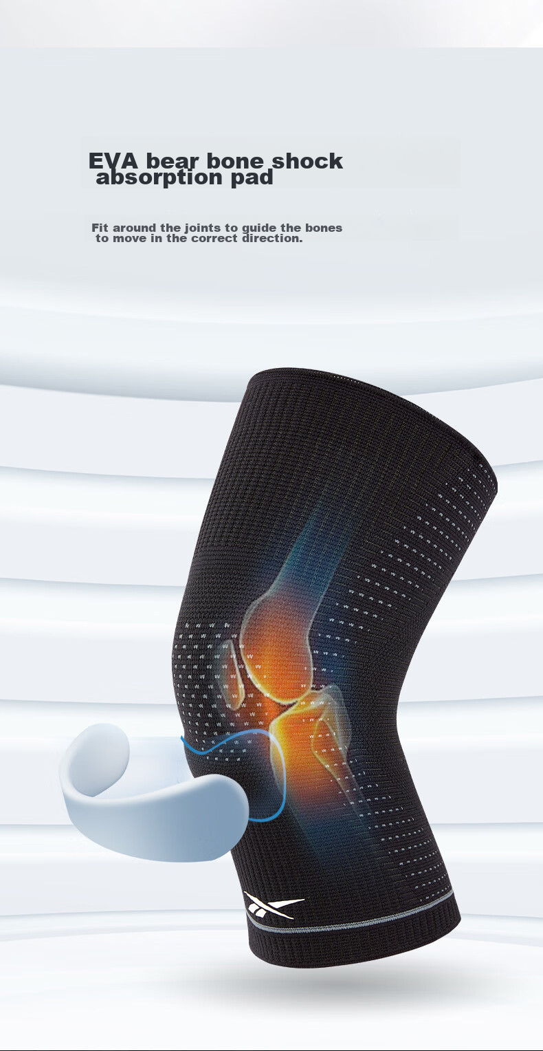 Reebok Knee Brace for Sports, Meniscus Support, Running, Fitness, Basketball, Hiking, Badminton, Patella Protection, Knee Guard 6