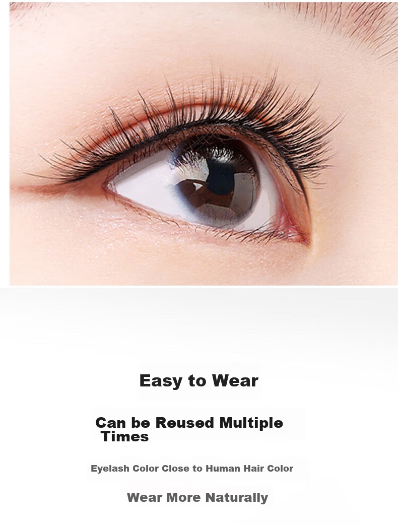 Jianyingshu Natural Dense False Eyelashes 5 Pairs Set, Full-Length One-Piece Lash Extensions, Non-Glue Required 11