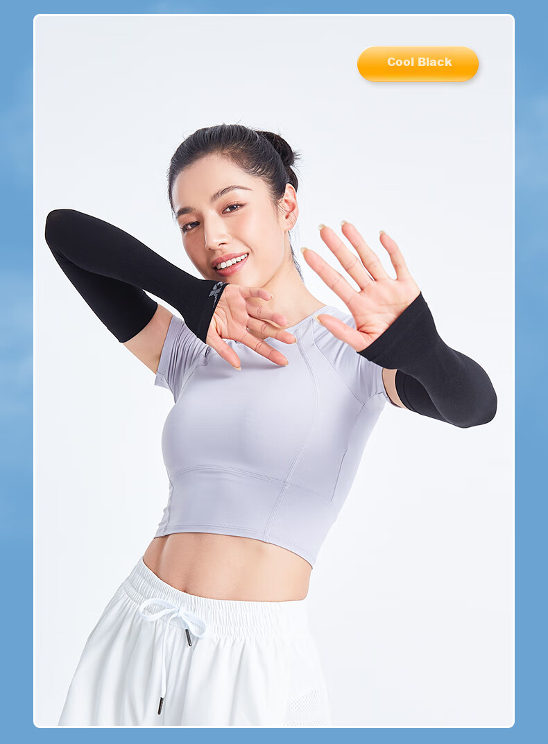 XTEP Ice Sleeves Sun Protection Driving Outdoor Sports Cycling Men Women Ice Silk Arm Sleeves Fishing UV Long Sleeve Protectors White One Pair 20