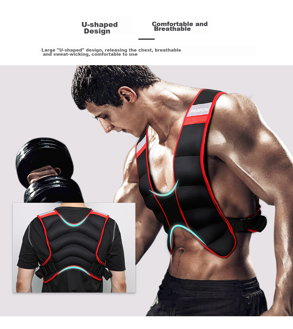 PROIRON Puli'ai Weighted Vest Waist Belt with Hidden Sandbags for Running, Sports Equipment, Black And Red, 5KG 6