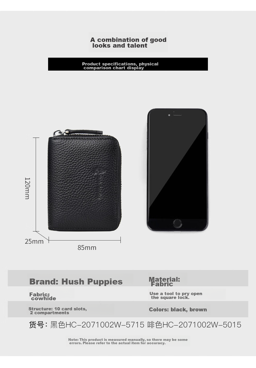 Hush Puppies Card Holder for Men, Large Capacity Leather Case with Multiple Card Slots, ID Holder, Birthday Gift 7